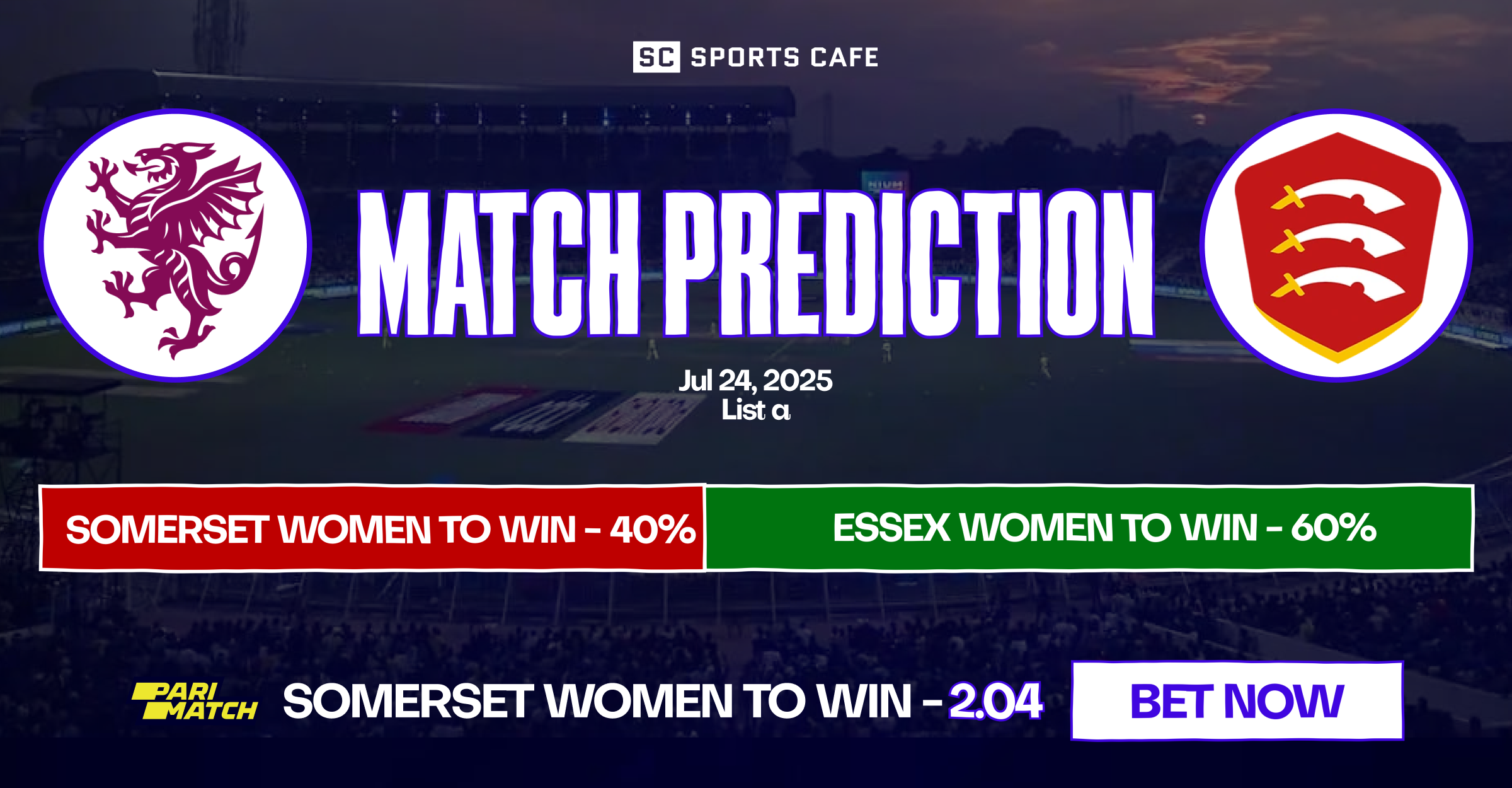 Somerset Women vs Essex Women match prediction.